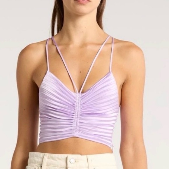 A.L.C. Ari Pleated Crop Camisole in Crocus Petal Size 12 - Picture 1 of 13